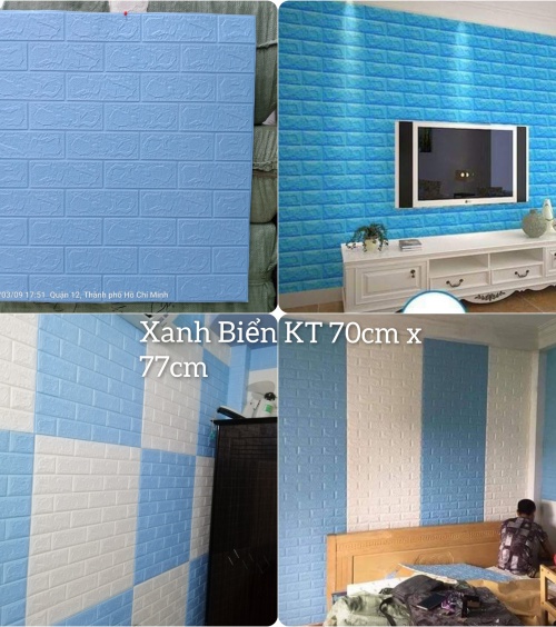 Xốp dán tường màu xanh biển - Miếng dán tường màu xanh biển