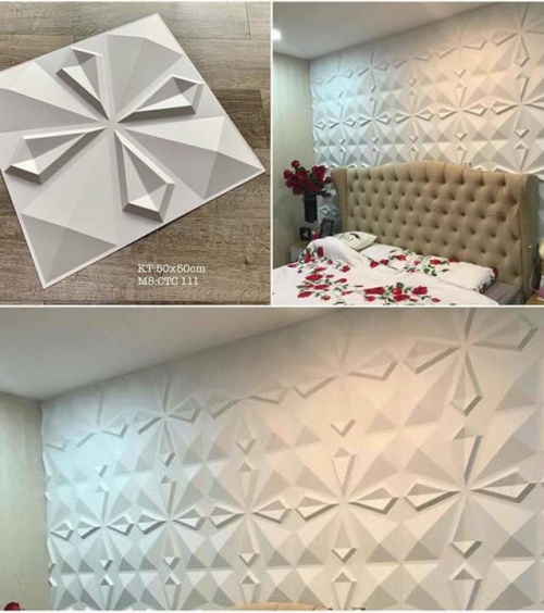 Tấm nhựa ốp tường 3D PVC Hoa Kim